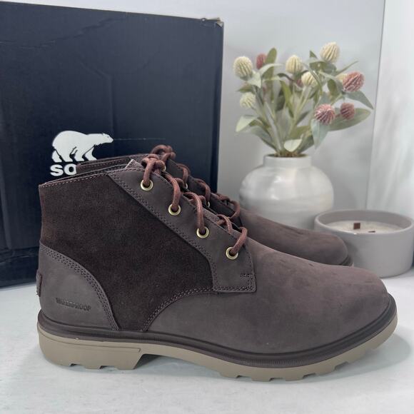 Sorel Carson Chukka Waterproof Boot Blackend Brown/Khaki NM4985-205 Men 10.5 NWB - Picture 1 of 10